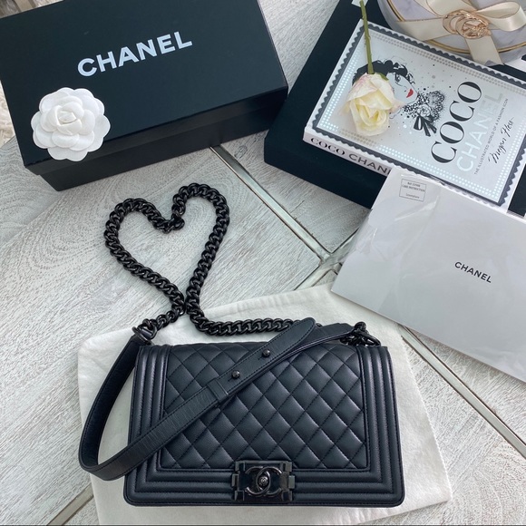 Chanel So Black Boy Bag sz Medium - Picture 11 of 15